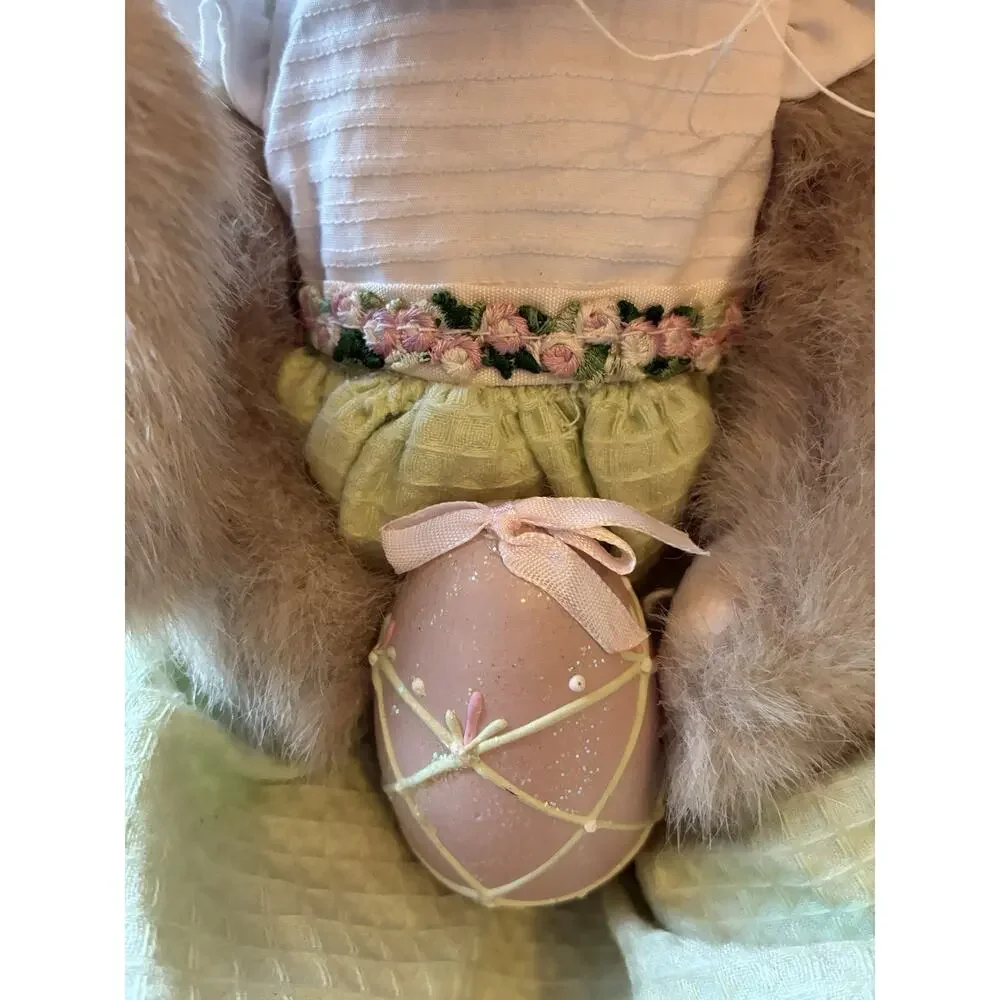 Vtg Bearington Collection Meg Egg Easter Bunny Rabbits Plush Twin Sister Lot 2